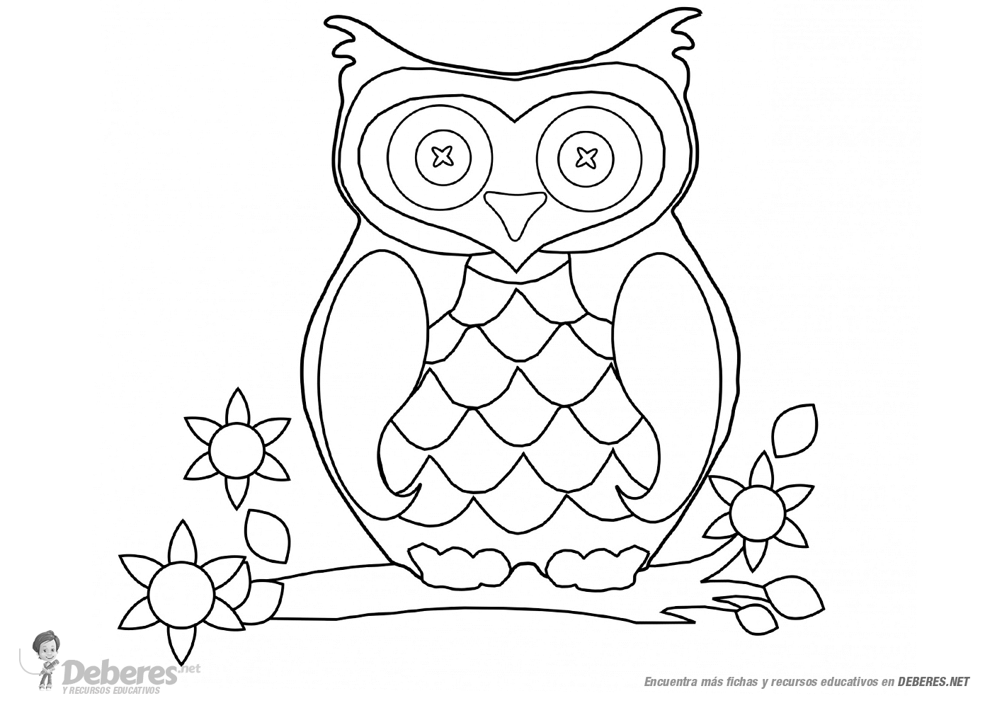 Dibujo de Buho para colorear