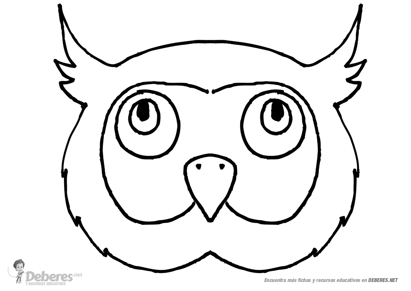 dibujo para colorear de cabeza de buho