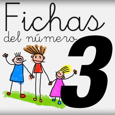 Fichas del número 3 para imprimir y colorear