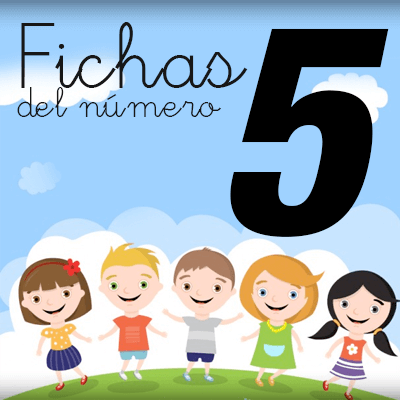Fichas del número 5 para imprimir