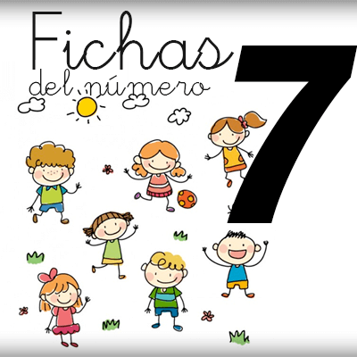 Fichas del número 7 para niños