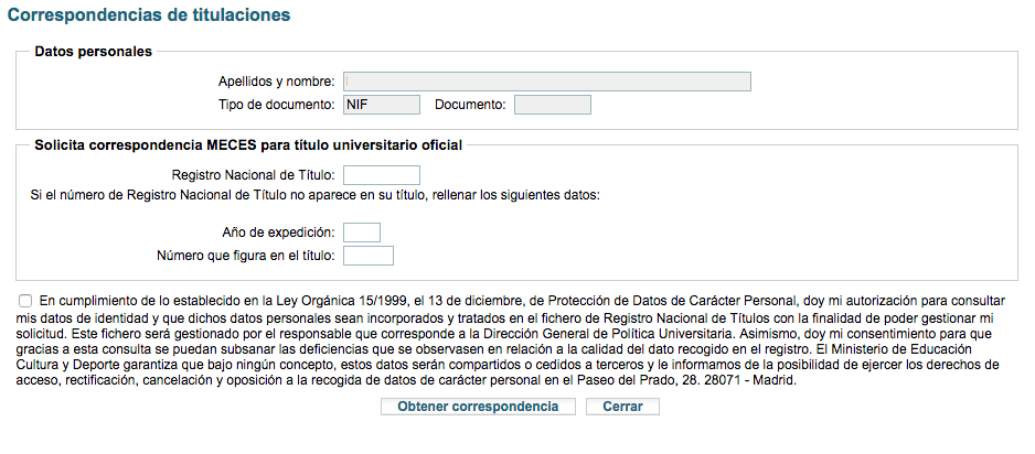 Introduce DNI y número de título