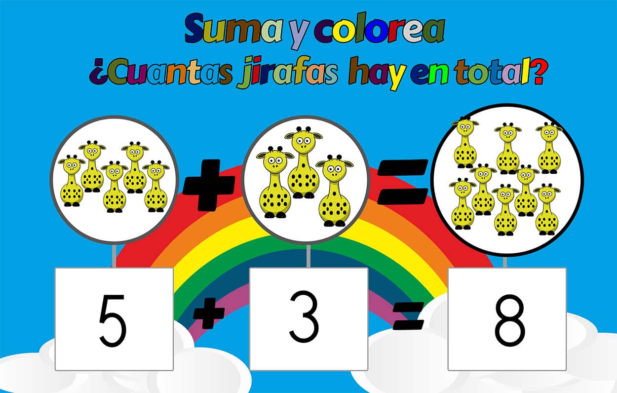 Fichas de sumas para infantil